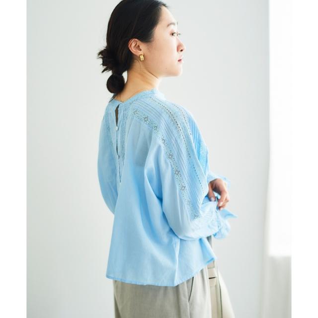 ルクールブラン（le．coeur blanc）/《手洗い可能》Fanakaリバーレースブラウス