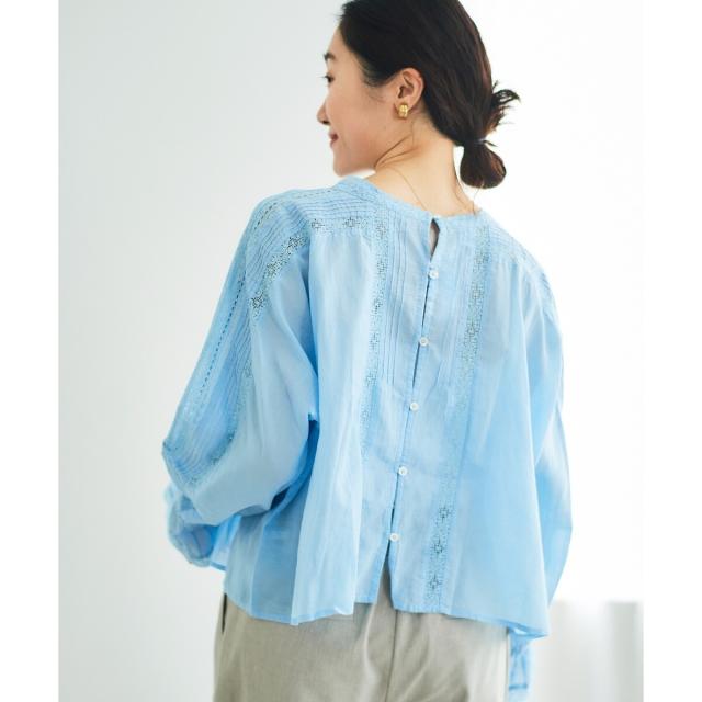 ルクールブラン（le．coeur blanc）/《手洗い可能》Fanakaリバーレースブラウス