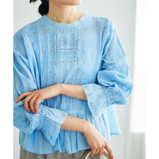 ルクールブラン（le．coeur blanc）/《手洗い可能》Fanakaリバーレースブラウス