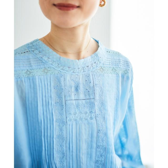 ルクールブラン（le．coeur blanc）/《手洗い可能》Fanakaリバーレースブラウス