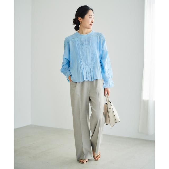 ルクールブラン（le．coeur blanc）/《手洗い可能》Fanakaリバーレースブラウス