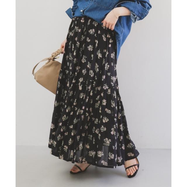 ルクールブラン（le．coeur blanc）/《手洗い可能》Fanakaレトロフラワースカート