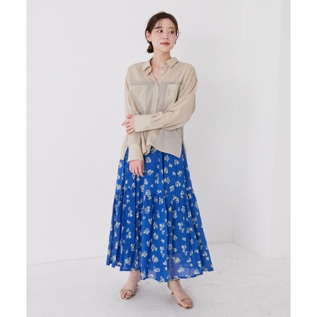 ルクールブラン（le．coeur blanc）/《手洗い可能》Fanakaレトロフラワースカート