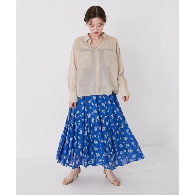 ルクールブラン（le．coeur blanc）/《手洗い可能》Fanakaレトロフラワースカート