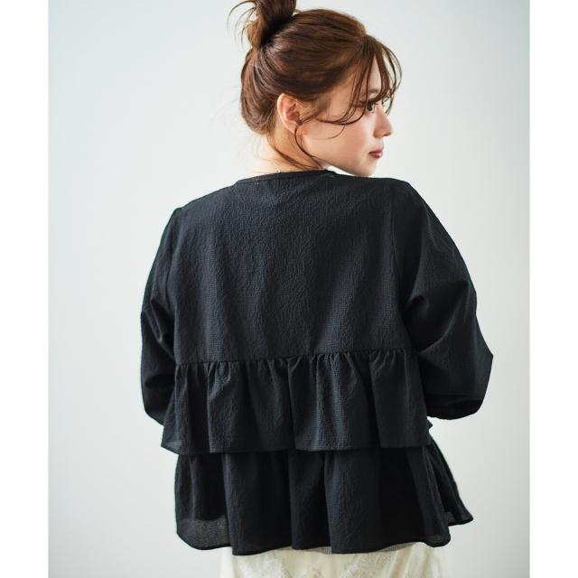 ルクールブラン（le．coeur blanc）/《大人気マストアイテム!》カラミタンブラーフリルブルゾン