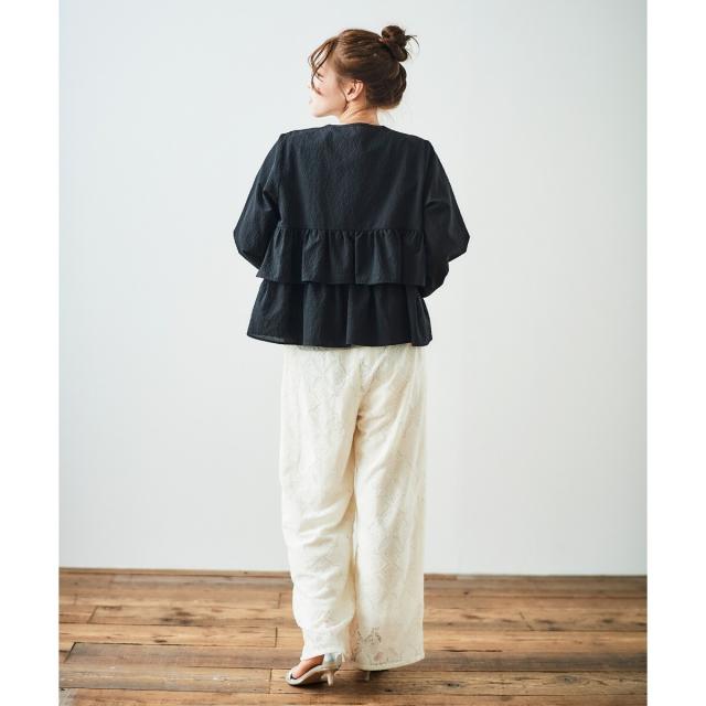 ルクールブラン（le．coeur blanc）/《大人気マストアイテム!》カラミタンブラーフリルブルゾン