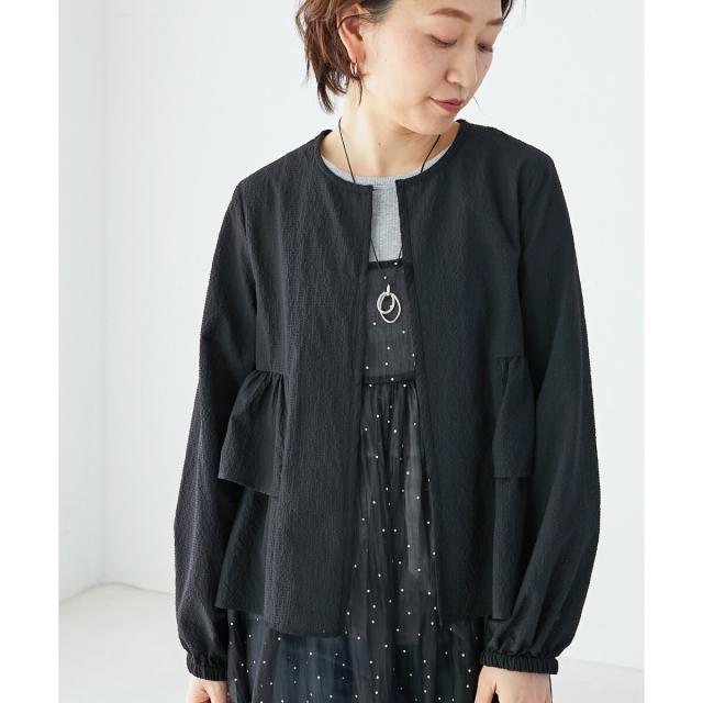 ルクールブラン（le．coeur blanc）/《大人気マストアイテム!》カラミタンブラーフリルブルゾン