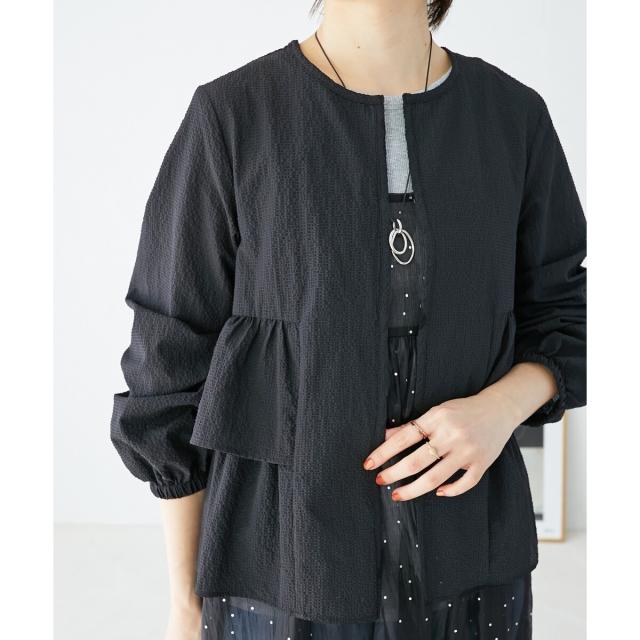 ルクールブラン（le．coeur blanc）/《大人気マストアイテム!》カラミタンブラーフリルブルゾン