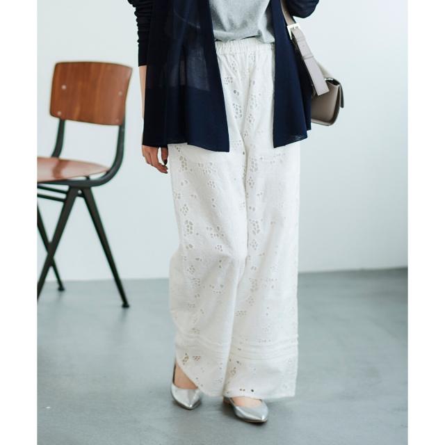 ルクールブラン（le．coeur blanc）/《手洗い可能》カットワークレースパンツ