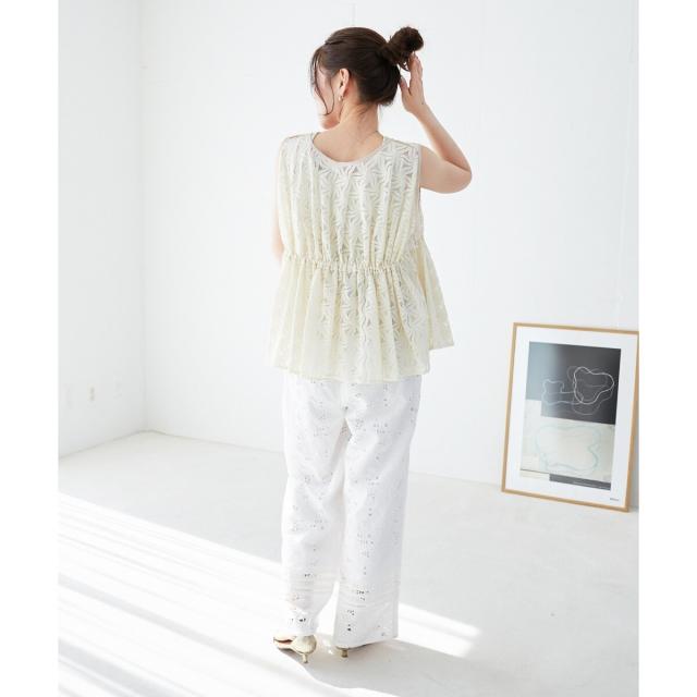 ルクールブラン（le．coeur blanc）/《手洗い可能》カットワークレースパンツ