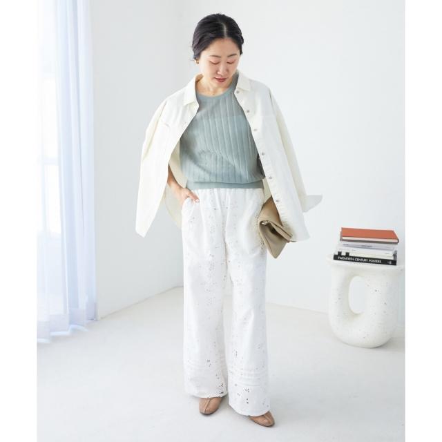 ルクールブラン（le．coeur blanc）/《手洗い可能》カットワークレースパンツ