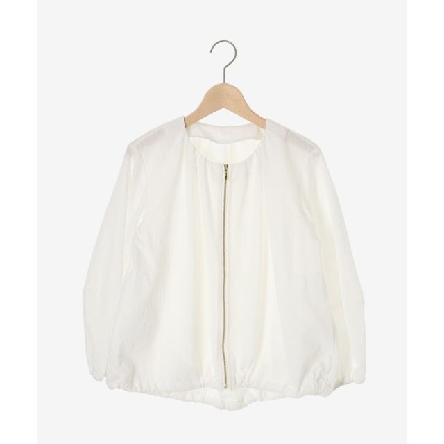 ルクールブラン（le．coeur blanc）/《手洗い可能》カラミタンブラーランタンスリーブブルゾン