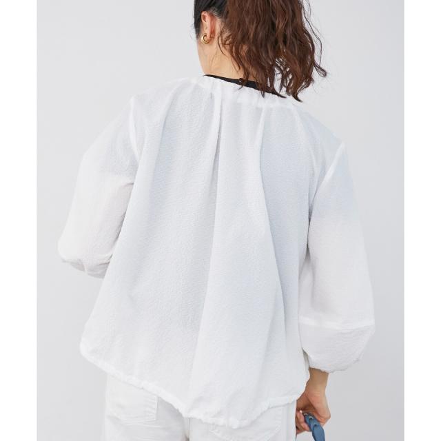 ルクールブラン（le．coeur blanc）/《手洗い可能》カラミタンブラーランタンスリーブブルゾン