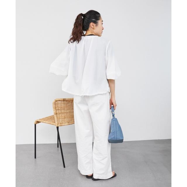 ルクールブラン（le．coeur blanc）/《手洗い可能》カラミタンブラーランタンスリーブブルゾン