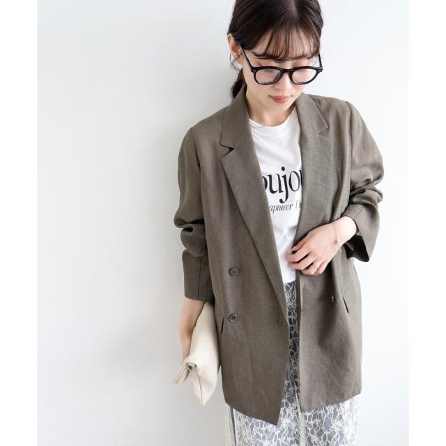 ルクールブラン（le．coeur blanc）/リネンライクテーラードジャケット