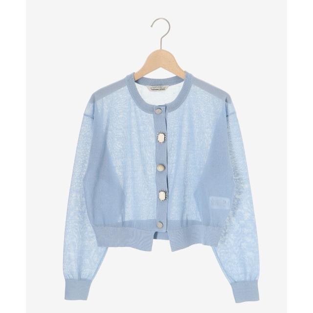 ルクールブラン（le．coeur blanc）/《手洗い可能》TORRAZZO DONNAビジュー釦カーデ