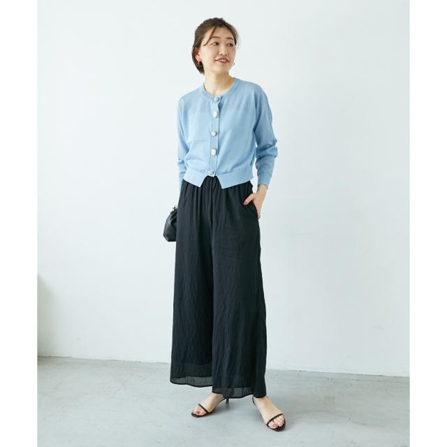 ルクールブラン（le．coeur blanc）/《手洗い可能》TORRAZZO DONNAビジュー釦カーデ