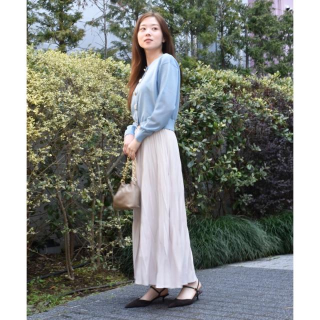 ルクールブラン（le．coeur blanc）/《手洗い可能》TORRAZZO DONNAビジュー釦カーデ