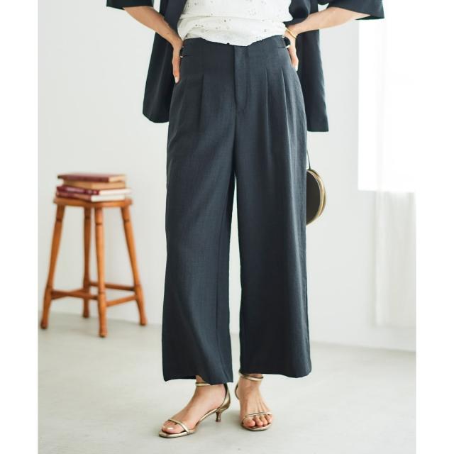 ルクールブラン（le．coeur blanc）/《手洗い可能》タンブラーブッチャータックワイドパンツ