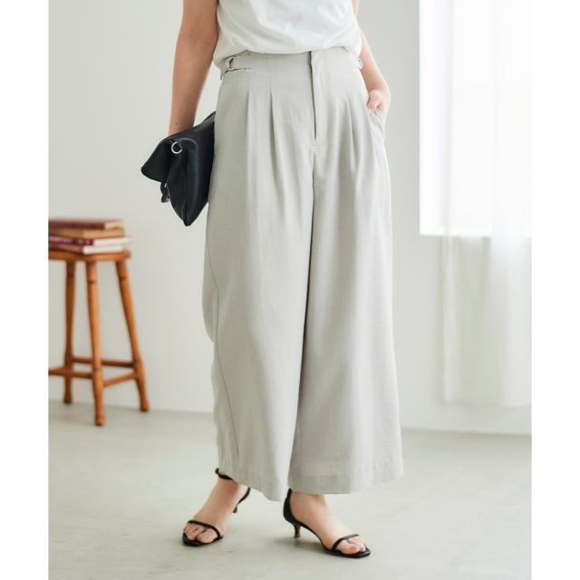 ルクールブラン（le．coeur blanc）/《手洗い可能》タンブラーブッチャータックワイドパンツ