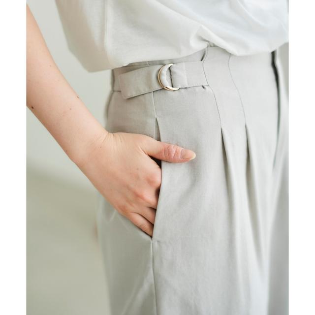 ルクールブラン（le．coeur blanc）/《手洗い可能》タンブラーブッチャータックワイドパンツ