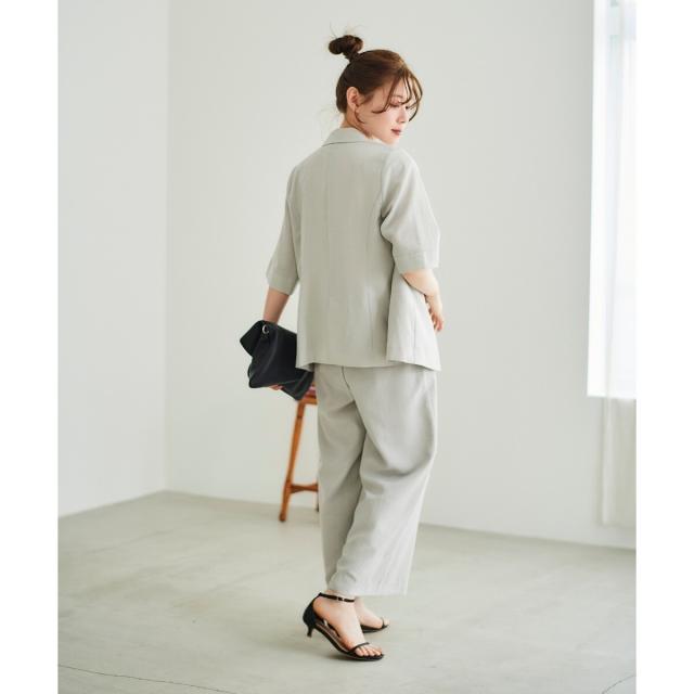 ルクールブラン（le．coeur blanc）/《手洗い可能》タンブラーブッチャータックワイドパンツ