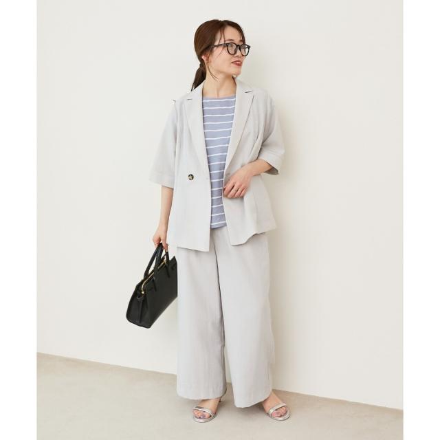 ルクールブラン（le．coeur blanc）/《手洗い可能》タンブラーブッチャータックワイドパンツ