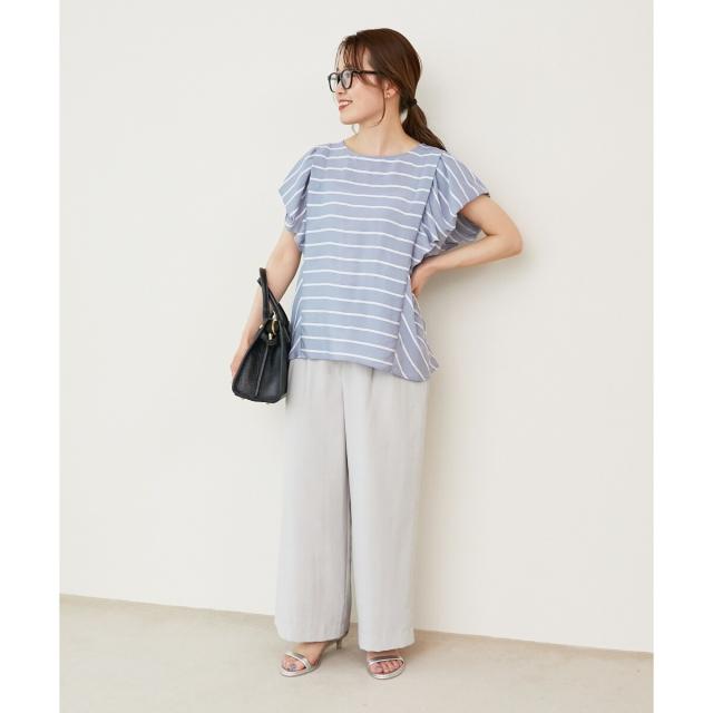 ルクールブラン（le．coeur blanc）/《手洗い可能》タンブラーブッチャータックワイドパンツ