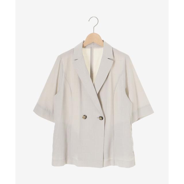 ルクールブラン（le．coeur blanc）/《シャツ感覚でラフに羽織れる》タンブラーブッチャーハーフスリーブジャケット