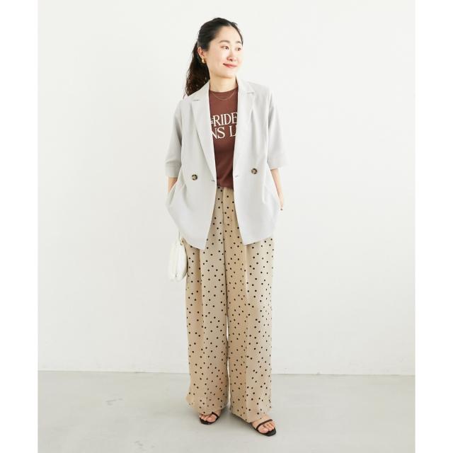 ルクールブラン（le．coeur blanc）/《シャツ感覚でラフに羽織れる》タンブラーブッチャーハーフスリーブジャケット