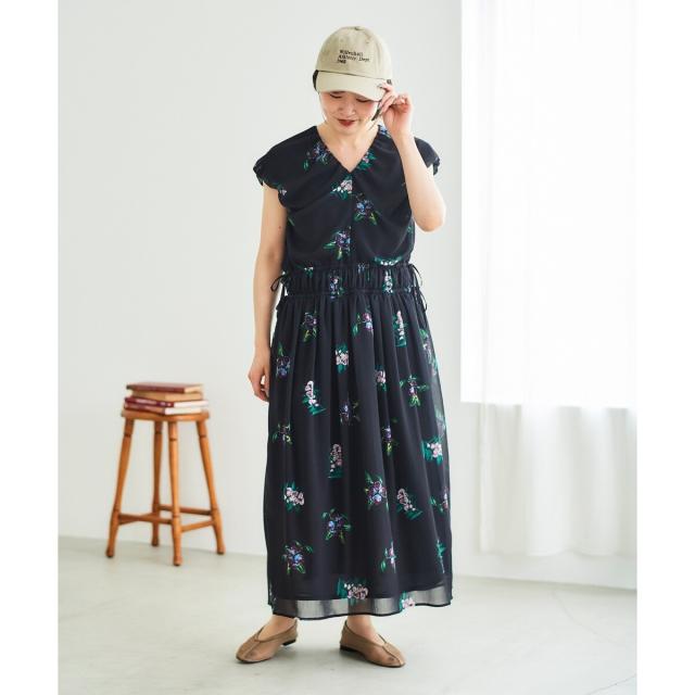 ルクールブラン（le．coeur blanc）/《WEB/一部店舗限定アイテム》KAZUMIDOIボタニカルギャザーワンピース
