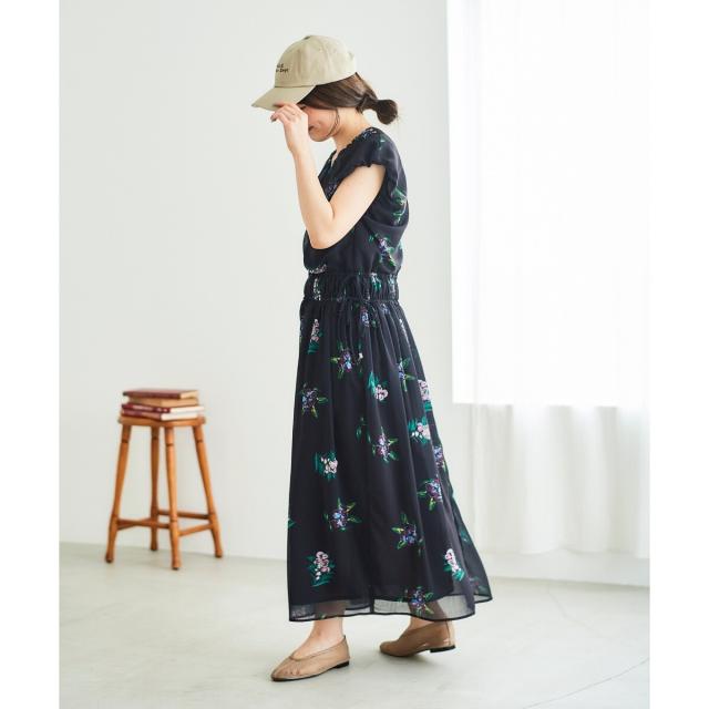 ルクールブラン（le．coeur blanc）/《WEB/一部店舗限定アイテム》KAZUMIDOIボタニカルギャザーワンピース