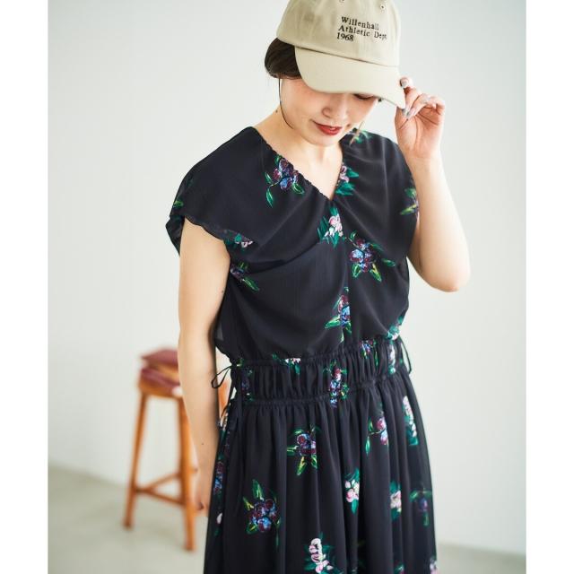 ルクールブラン（le．coeur blanc）/《WEB/一部店舗限定アイテム》KAZUMIDOIボタニカルギャザーワンピース