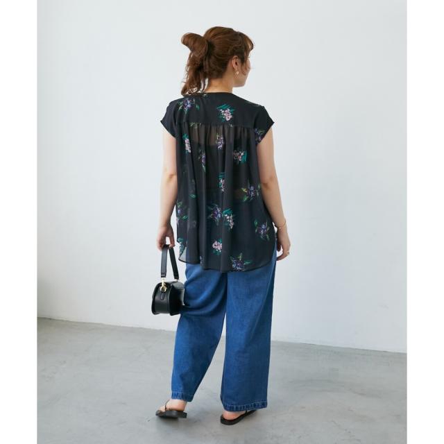 ルクールブラン（le．coeur blanc）/《WEB/一部店舗限定》KAZUMIDOIボタニカルノースリギャザーブラウス