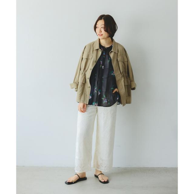 ルクールブラン（le．coeur blanc）/《WEB/一部店舗限定》KAZUMIDOIボタニカルノースリギャザーブラウス