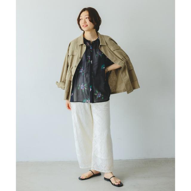 ルクールブラン（le．coeur blanc）/《WEB/一部店舗限定》KAZUMIDOIボタニカルノースリギャザーブラウス