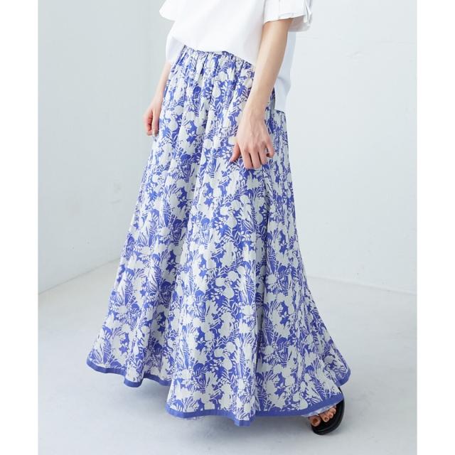 ルクールブラン（le．coeur blanc）/《手洗い可能》Fanaka別注バイカラーフラワースカート