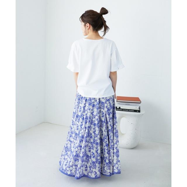 ルクールブラン（le．coeur blanc）/《手洗い可能》Fanaka別注バイカラーフラワースカート