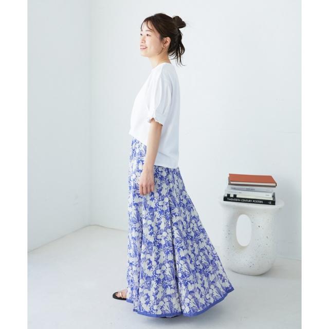 ルクールブラン（le．coeur blanc）/《手洗い可能》Fanaka別注バイカラーフラワースカート