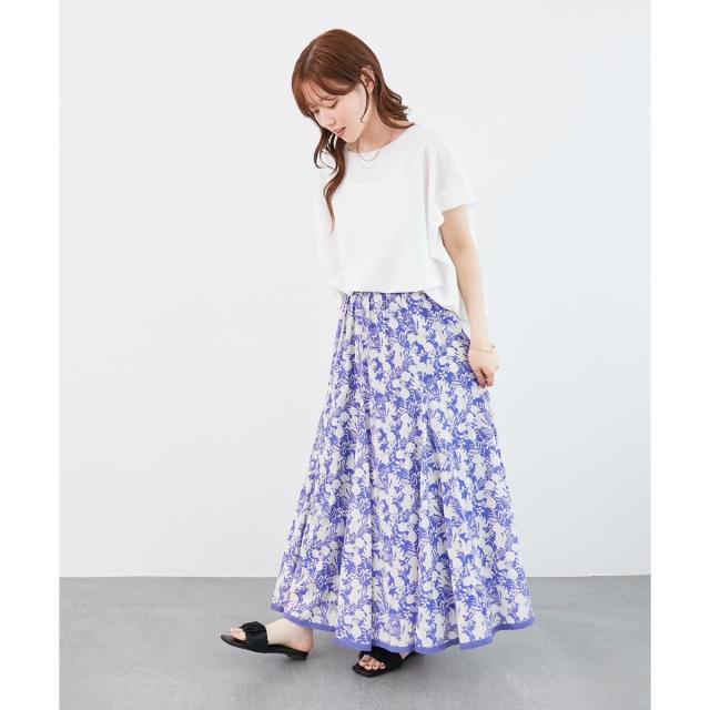 ルクールブラン（le．coeur blanc）/《手洗い可能》Fanaka別注バイカラーフラワースカート