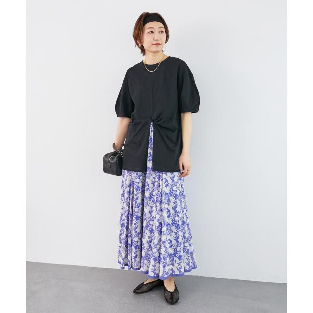 ルクールブラン（le．coeur blanc）/《手洗い可能》Fanaka別注バイカラーフラワースカート