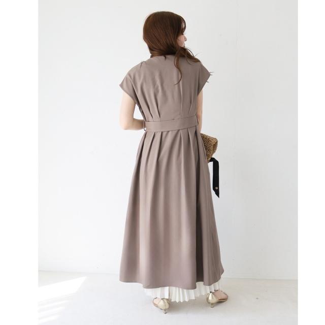 ルクールブラン（le．coeur blanc）/《WEB限定アイテム》リネンライクフロントボタンワンピース