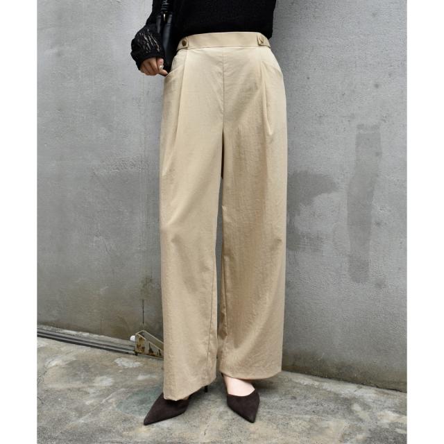 ルクールブラン（le．coeur blanc）/《手洗い可能》RNストレッチセミワイドタックパンツ