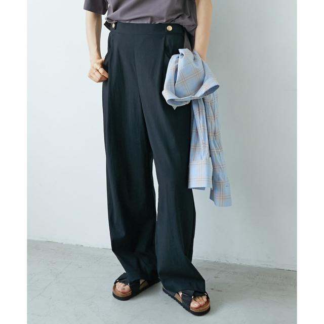 ルクールブラン（le．coeur blanc）/《手洗い可能》RNストレッチセミワイドタックパンツ