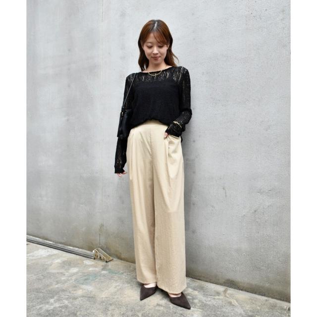 ルクールブラン（le．coeur blanc）/《手洗い可能》RNストレッチセミワイドタックパンツ