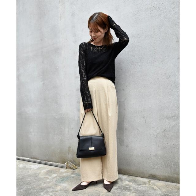 ルクールブラン（le．coeur blanc）/《手洗い可能》RNストレッチセミワイドタックパンツ