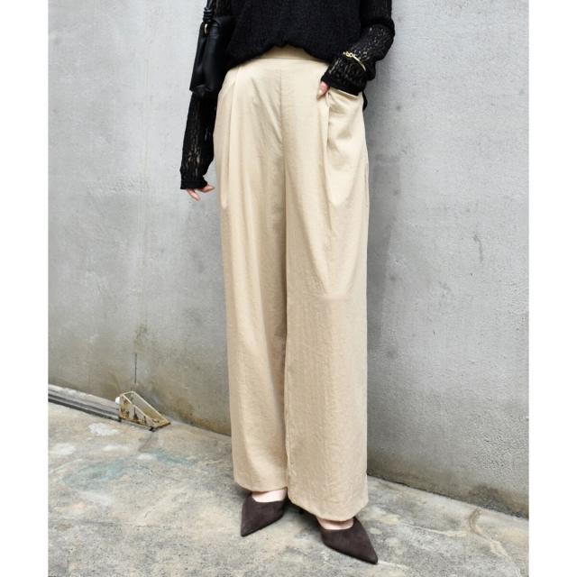 ルクールブラン（le．coeur blanc）/《手洗い可能》RNストレッチセミワイドタックパンツ