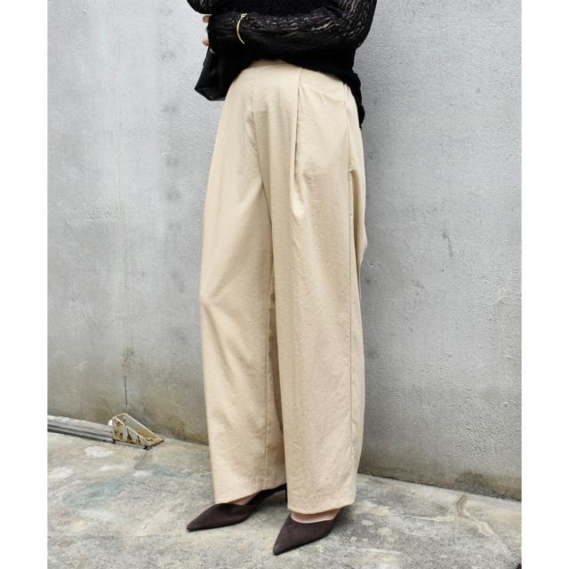 ルクールブラン（le．coeur blanc）/《手洗い可能》RNストレッチセミワイドタックパンツ
