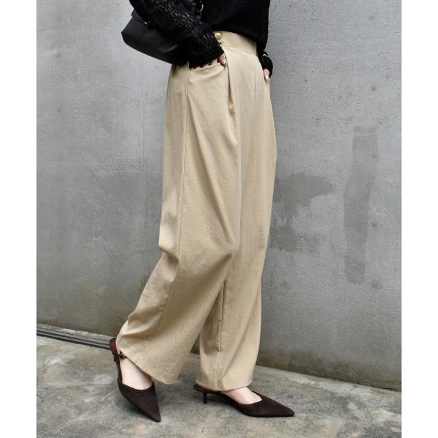 ルクールブラン（le．coeur blanc）/《手洗い可能》RNストレッチセミワイドタックパンツ
