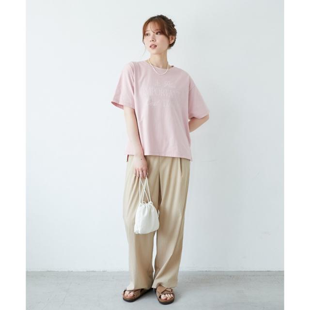 ルクールブラン（le．coeur blanc）/《手洗い可能》RNストレッチセミワイドタックパンツ